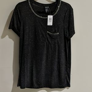 Black Embellished Crew neck